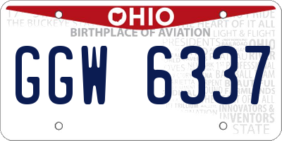 OH license plate GGW6337