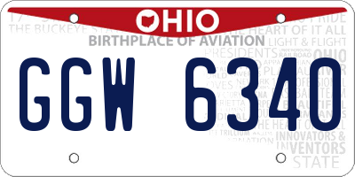OH license plate GGW6340