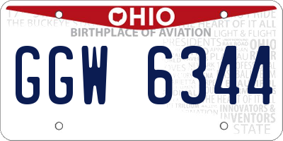 OH license plate GGW6344