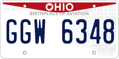OH license plate GGW6348