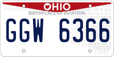 OH license plate GGW6366