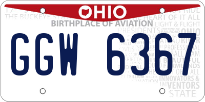 OH license plate GGW6367