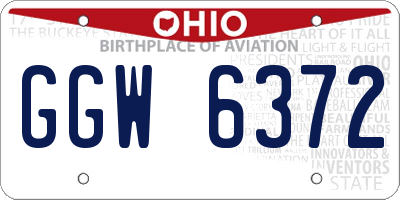 OH license plate GGW6372