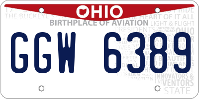 OH license plate GGW6389