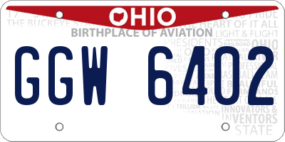 OH license plate GGW6402