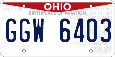 OH license plate GGW6403