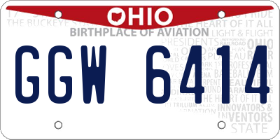 OH license plate GGW6414