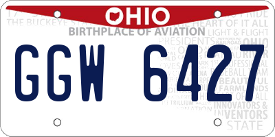 OH license plate GGW6427