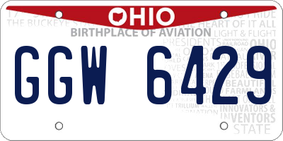 OH license plate GGW6429