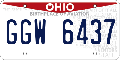 OH license plate GGW6437