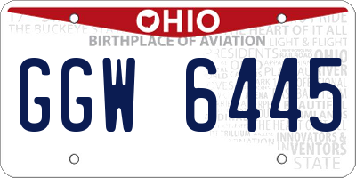 OH license plate GGW6445