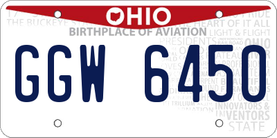 OH license plate GGW6450
