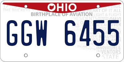 OH license plate GGW6455