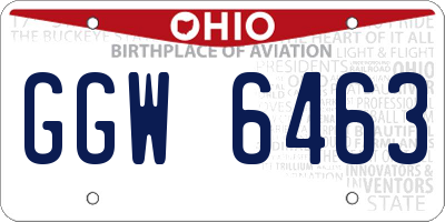 OH license plate GGW6463
