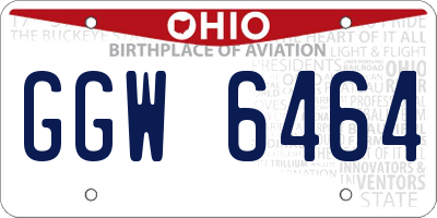 OH license plate GGW6464