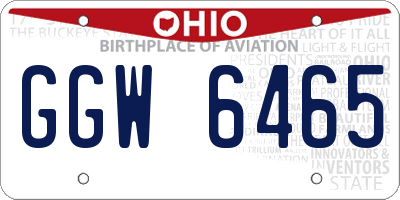 OH license plate GGW6465