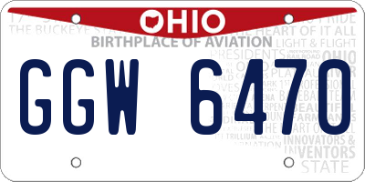 OH license plate GGW6470