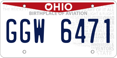OH license plate GGW6471