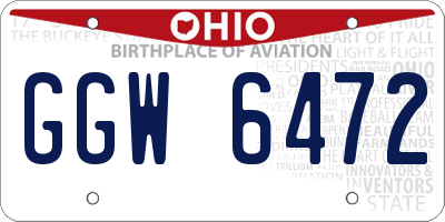 OH license plate GGW6472