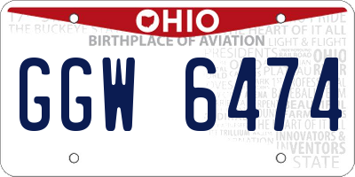 OH license plate GGW6474