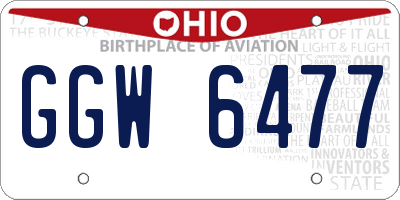 OH license plate GGW6477
