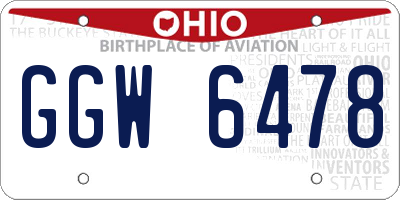 OH license plate GGW6478
