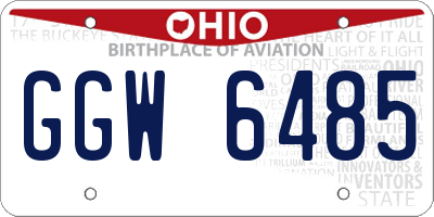 OH license plate GGW6485