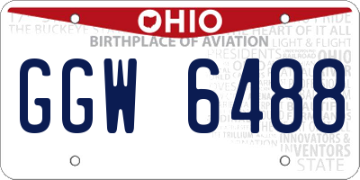 OH license plate GGW6488