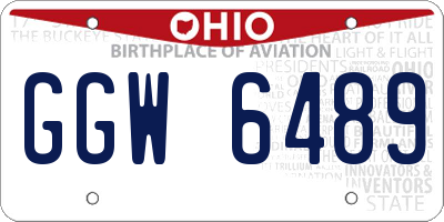OH license plate GGW6489