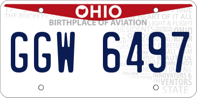 OH license plate GGW6497