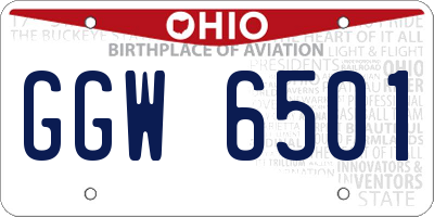 OH license plate GGW6501