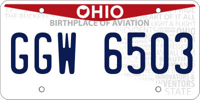 OH license plate GGW6503