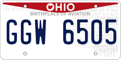 OH license plate GGW6505