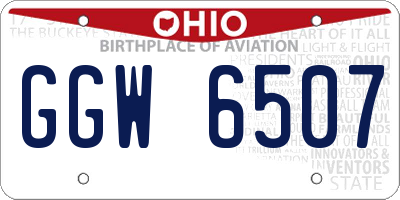 OH license plate GGW6507