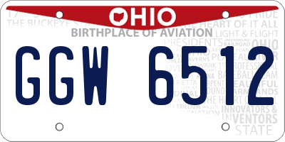OH license plate GGW6512