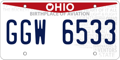OH license plate GGW6533