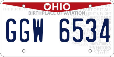 OH license plate GGW6534