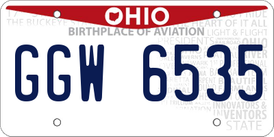 OH license plate GGW6535
