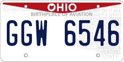 OH license plate GGW6546