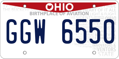 OH license plate GGW6550