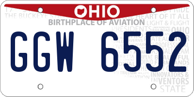 OH license plate GGW6552