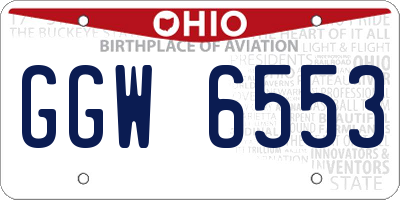 OH license plate GGW6553