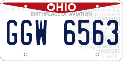 OH license plate GGW6563