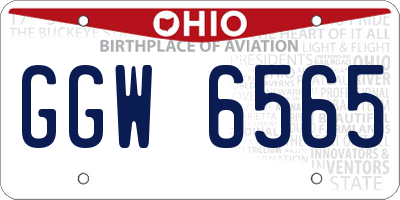 OH license plate GGW6565