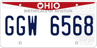 OH license plate GGW6568