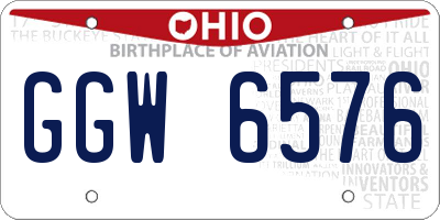 OH license plate GGW6576