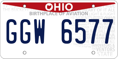 OH license plate GGW6577