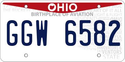 OH license plate GGW6582