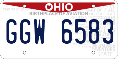 OH license plate GGW6583