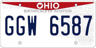 OH license plate GGW6587